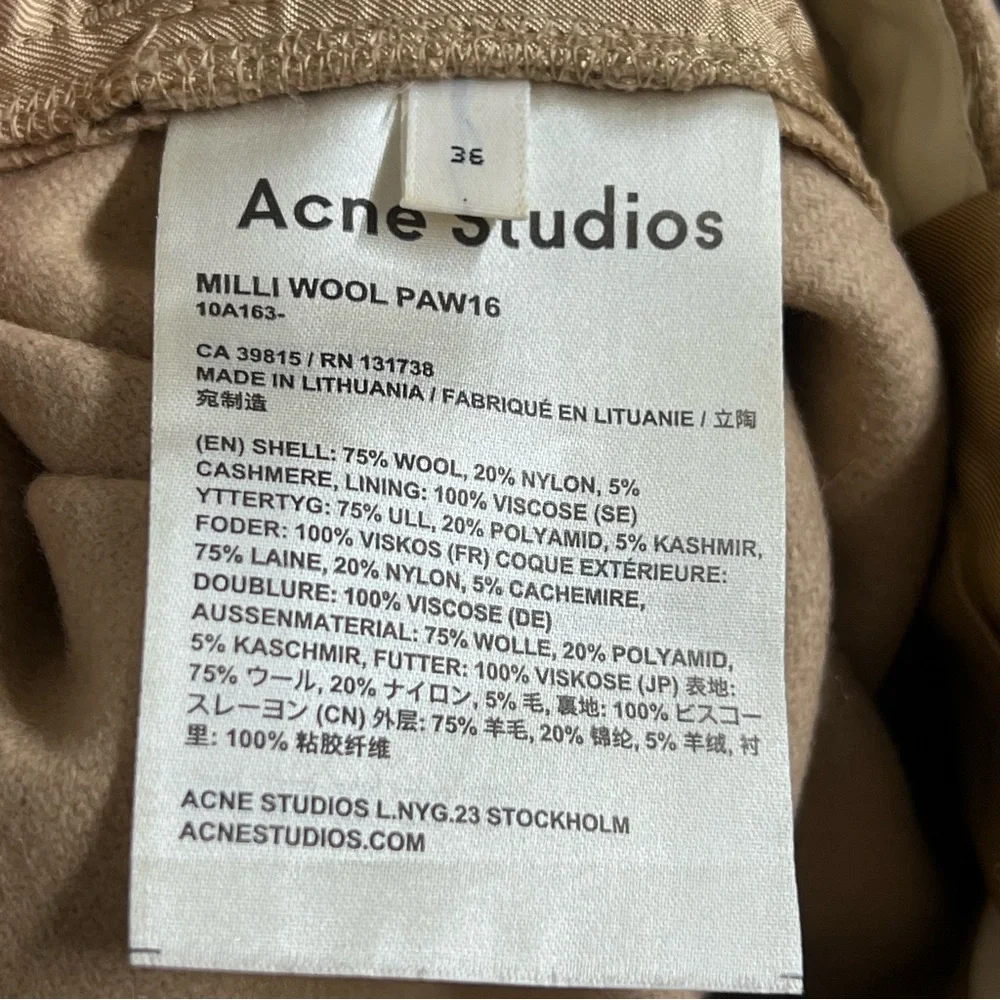 Acne Studios Milli Wool Cashmere Trousers‎ Pants 36 4